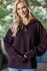 Cozy Confidence Chocolate Brown Sweater
