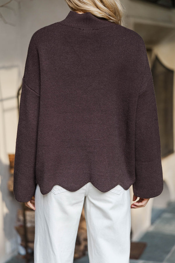 Fireside Fave Brown Mock Neck Sweater