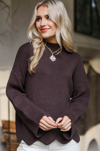 Fireside Fave Brown Mock Neck Sweater