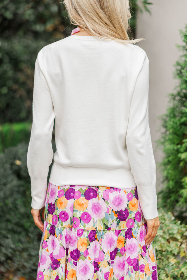 Everyday Ease Cream Knit Sweater