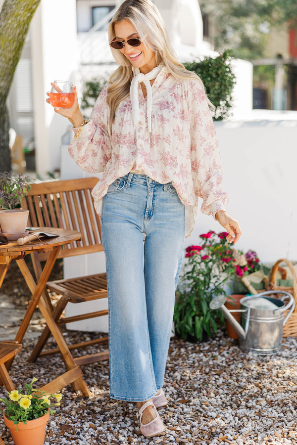 Heart Full Pink Floral Blouse