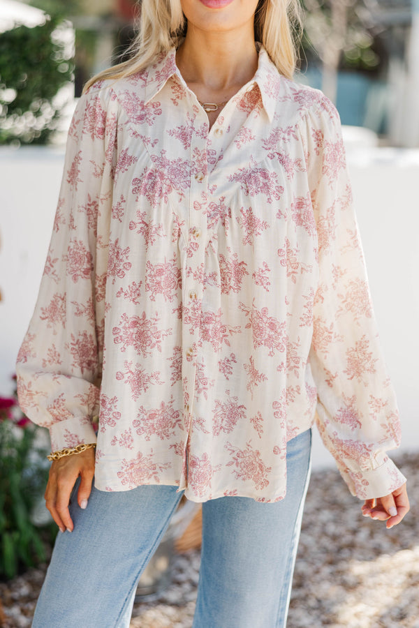 Heart Full Pink Floral Blouse
