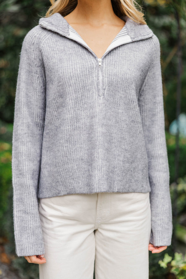 Chill Era Gray Zip Up Sweater
