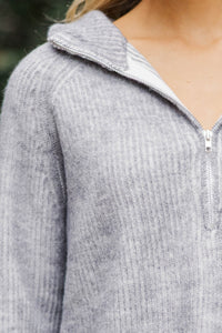 Chill Era Gray Zip Up Sweater