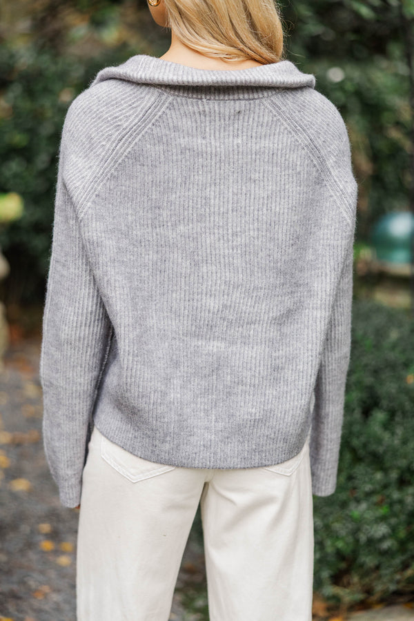 Chill Era Gray Zip Up Sweater