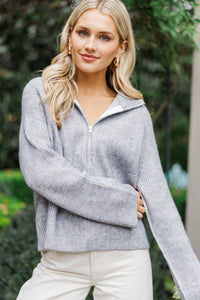 Chill Era Gray Zip Up Sweater