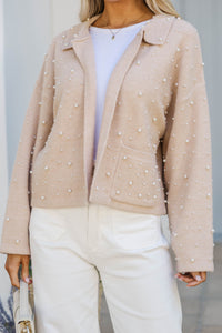 Kind Soul Oatmeal Embellished Cardigan