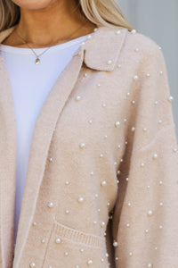 Kind Soul Oatmeal Embellished Cardigan