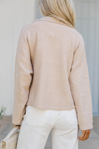 Kind Soul Oatmeal Embellished Cardigan