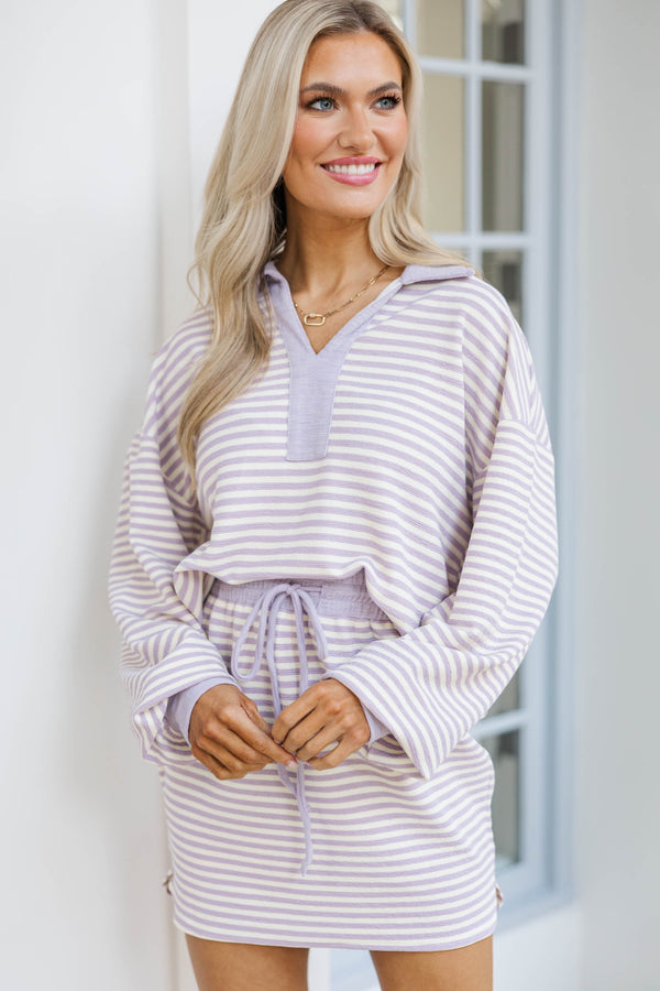 Lovely Life Lavender Striped Set