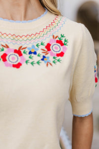 Sweet Journey Cream Sweater