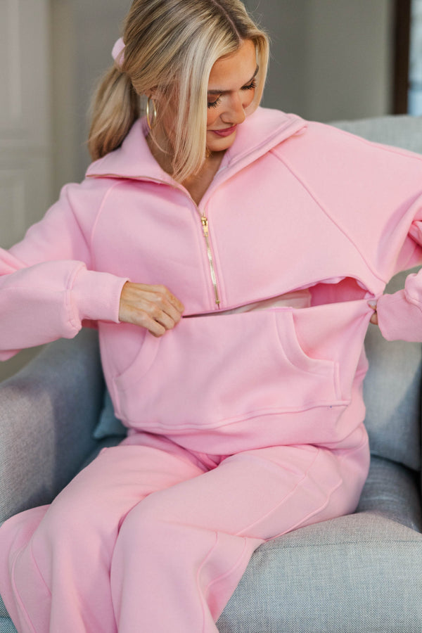 NURSING COLLECTION: Love in Every Layer Pink Pullover