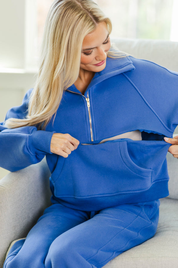 NURSING COLLECTION: Love in Every Layer Blue Pullover