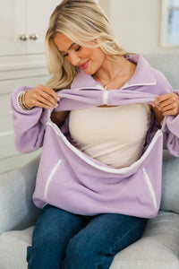 NURSING COLLECTION: Warm Wishes Lavender Lined Pullover