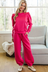 NURSING COLLECTION: Set You Free Fuchsia Quilted Pants