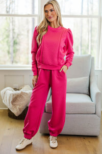 NURSING COLLECTION: Just To Start Fuchsia Quilted Pullover