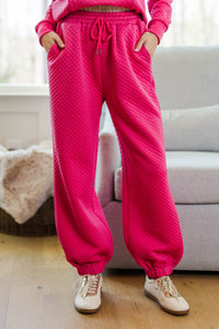 NURSING COLLECTION: Set You Free Fuchsia Quilted Pants