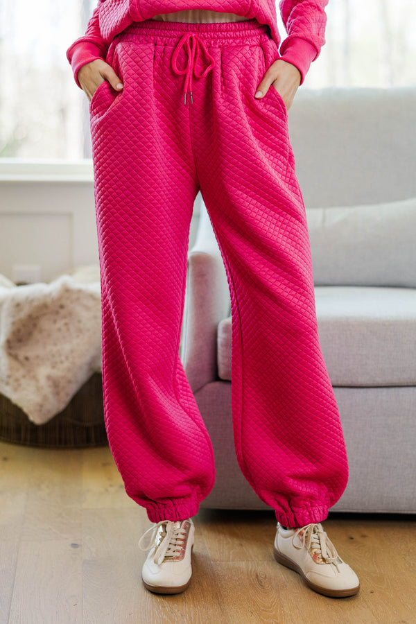 NURSING COLLECTION: Set You Free Fuchsia Quilted Pants