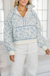 NURSING COLLECTION: Always Direct Light Blue Toile Pullover