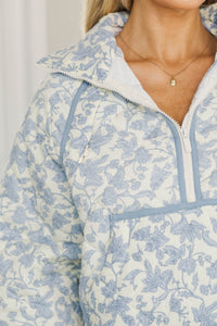 NURSING COLLECTION: Always Direct Light Blue Toile Pullover