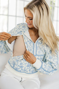 NURSING COLLECTION: Always Direct Light Blue Toile Pullover