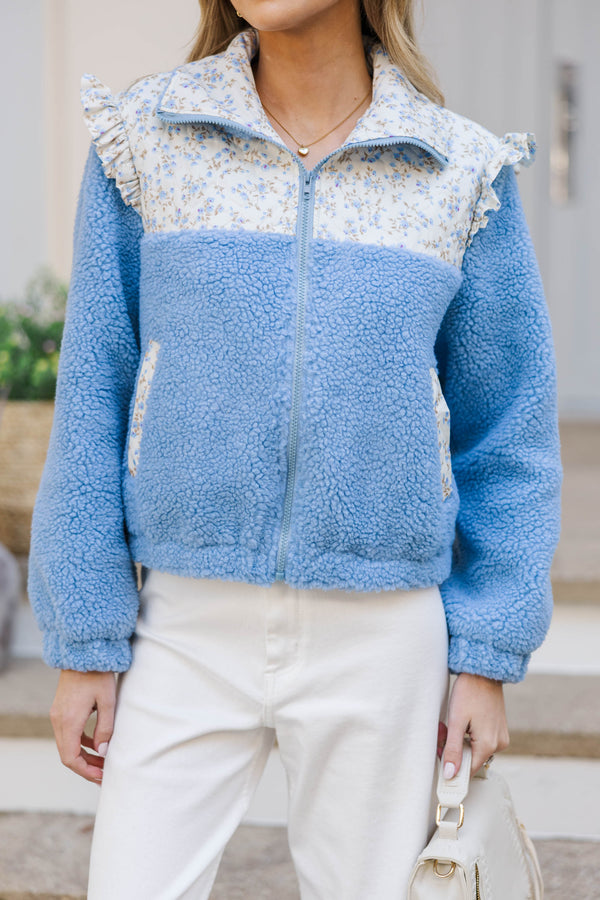 Darling Delight Blue Ditsy Floral Jacket