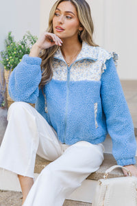 Darling Delight Blue Ditsy Floral Jacket