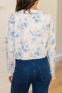 Kind & Cozy Light Blue Floral Cardigan