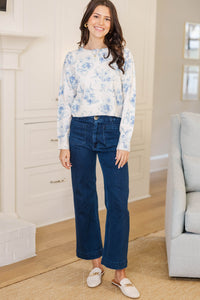 Kind & Cozy Light Blue Floral Cardigan