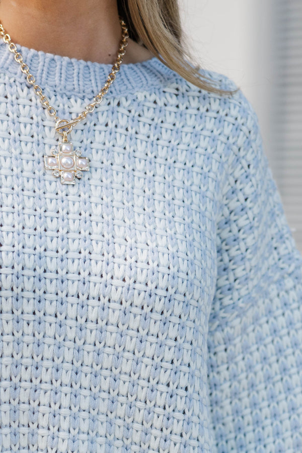 Lovely Layers Light Blue Sweater