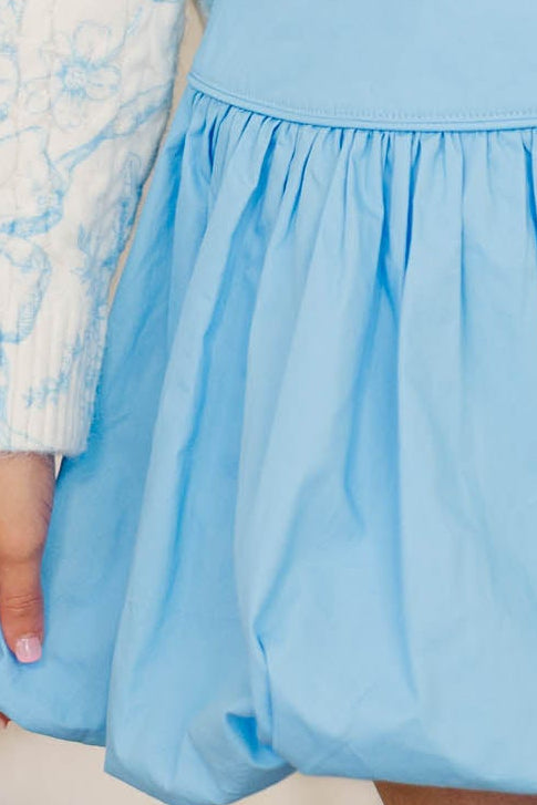 Girls: Easygoing Light Blue Bubble Skort