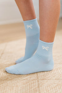 Girls: The Sleepover Blue Bow Socks