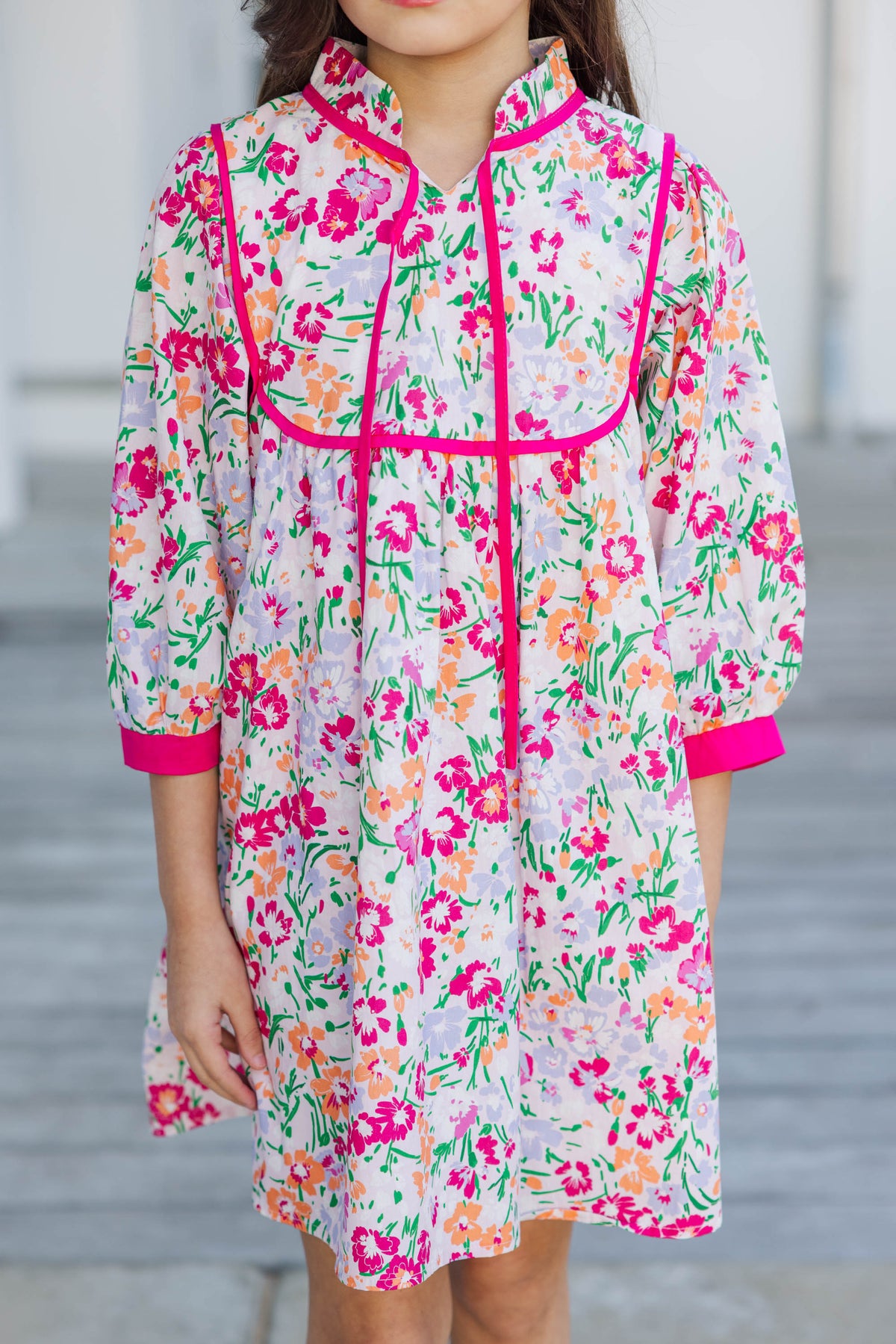 strapless open back dress Girls: The Caroline Pink Floral Babydoll Dress – Shop the Mint