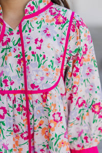 Girls: The Caroline Pink Floral Babydoll Dress
