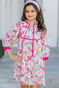 Girls: The Caroline Pink Floral Babydoll Dress