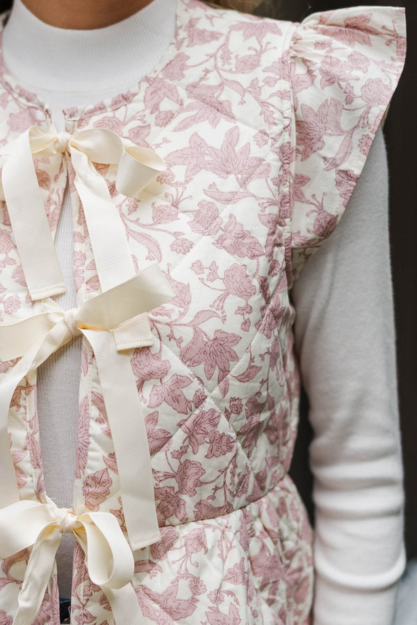 Heirloom Beauty Pink Floral Vest