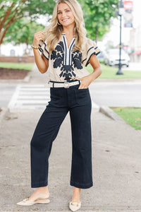 Elegance Awaits Taupe Medallion Blouse