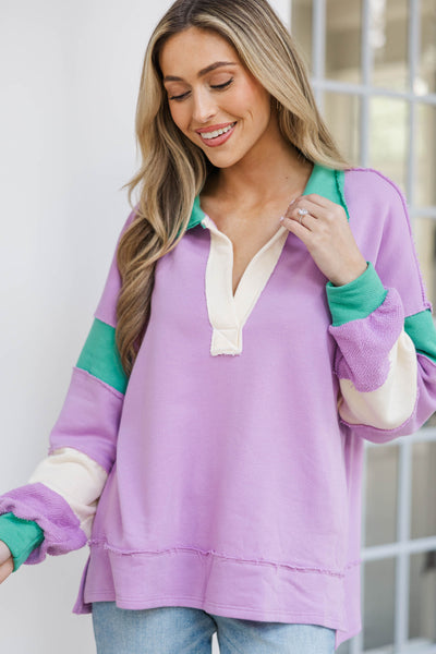 Softly Spoken Lavender Striped Tunic – Shop the Mint