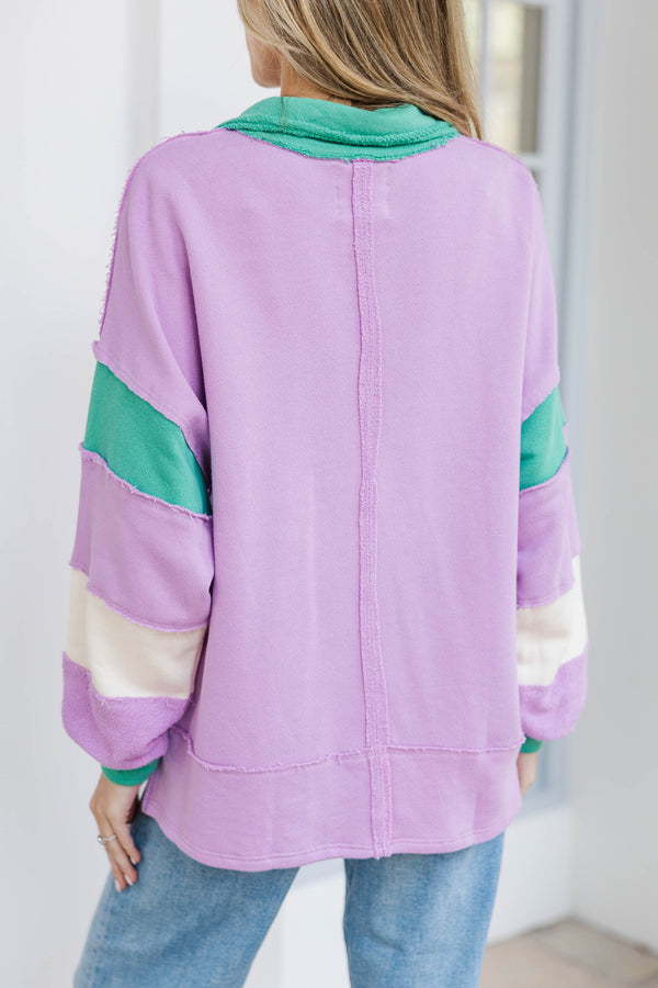 Softly Spoken Lavender Striped Tunic