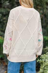 Forever Charming Cream Embroidered Sweater
