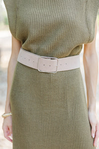 The Sleek Line Gray Faux Suede Belt