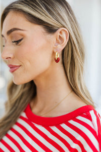 Simply Refined Red Heart Earrings
