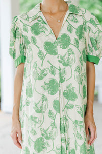 Out Of Town Green Floral Midi Dress