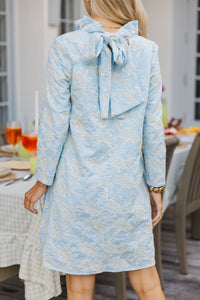 This Is It Light Blue Embroidered Swing Dress