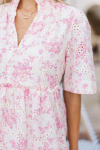 Feeling Your Best Pink Eyelet Babydoll Dress