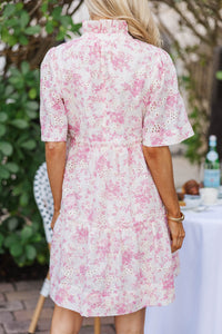 Feeling Your Best Pink Eyelet Babydoll Dress
