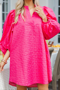 The Idyllic Fuchsia Pink Textured Dress