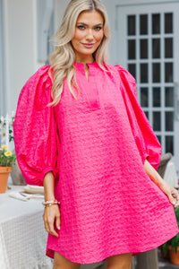 The Idyllic Fuchsia Pink Textured Dress