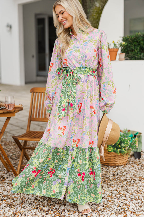 Kind of Perfect Pink Floral Midi Dress