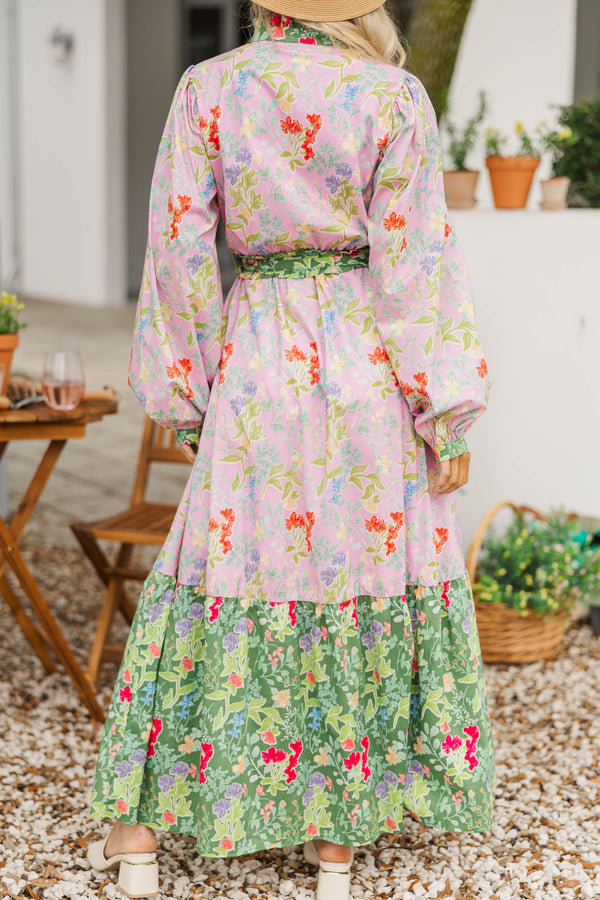Kind of Perfect Pink Floral Midi Dress
